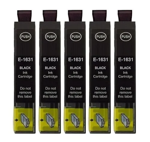 kompatible Druckerpatronen T1631, T16 XL black für WorkForce WF-2010 W, WF-2110 W, WF-2510 WF, WF-2520 NF, WF-2530 WF, WF-2540 WF, WF-2630 WF, WF-2650 DWF, WF-2660 DWF, WF-2750 DWF, WF-2760 DWF 5