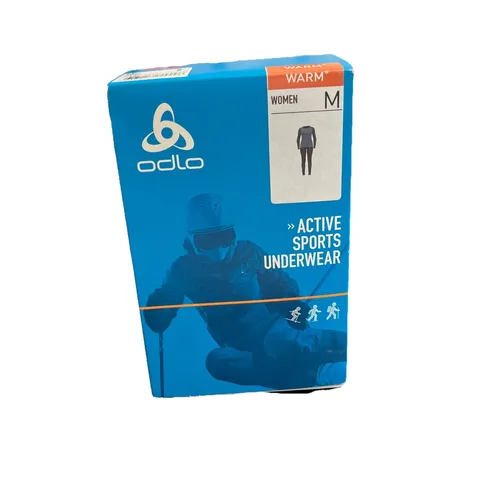 Odlo Damen Wäscheset Active Warm Eco India Ink-Folkstone Gray M - Funktionsunterwäsche für Damen, bietet gezielte Wärmeisolation und optimalen Feuchtigkeitstransport, dabei hautverträglich und pflegeleicht, ideal für aktive Wintertage.