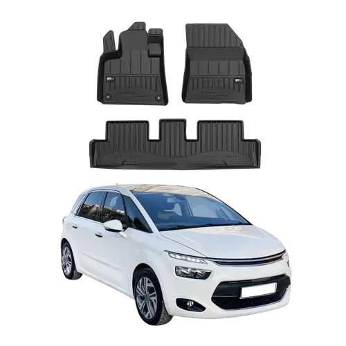 OMAC Auto-Fußmatten für Citroen C4 Picasso 2013-2019 - Premium TPE-Automatten, geruchlos mit Vanilleduft, wasserdicht und umweltfreundlich für optimalen Allwetterschutz und langlebigen Einsatz.