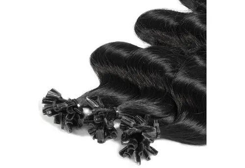 hair2heart Echthaar-Extension Premium Bondings gewellt #4/0 Dunkelbraun 60cm