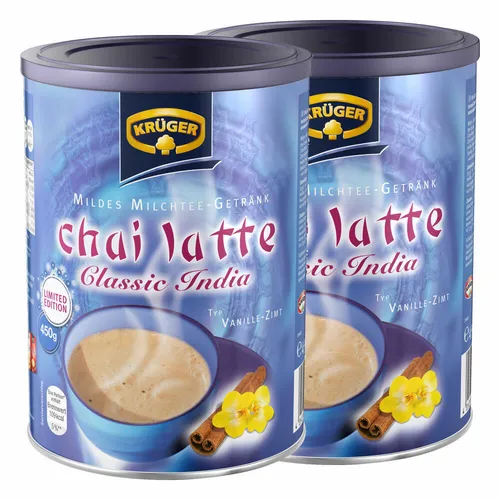Krüger Chai Latte Classic India Vanille-Zimt Teepulver Instanttee 2 x Dose, 8971