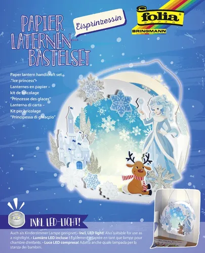 folia Laternen-Bastelset 'Eisprinzessin', weiß