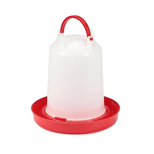 Melko Geflügeltränke Wasserspender Getränkeautomat Antibakteriell aus Kunststoff für Geflügel, Hühner, Ente, Rot (1 Liter)
