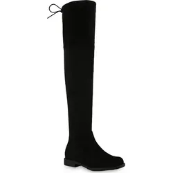 VAN HILL Damen Overknees Stiefel mit Blockabsatz, Schwarz, Größe 37 - Stylische Overknees für Damen mit bequemem Blockabsatz und robuster Profilsohle. Ideal für Freizeit und die Übergangszeit. Perfekte Kombination aus Eleganz und Alltagstauglichkeit.