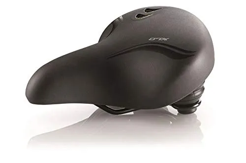 XLC Unisex City-Sattel All Season SA-A26, Schwarz - Bequemer, wasserdichter Unisex City-Sattel mit Gelpolsterung für optimale Stoßabsorption und urbanen Fahrkomfort.