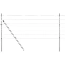 vidaXL Zaun mit Pfosten Silber 0.8 x 25 m aus Stahl - Robuster Gartenzaun aus hochwertigem, pulverbeschichtetem Stahl, wetterfest und UV-beständig. Ideal für die Abgrenzung von Gärten und Terrassen, einfach zu montieren und pflegeleicht.