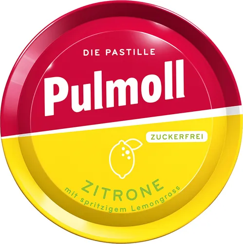Pulmoll Kräuterbonbons Zitrone - zuckerfrei - Sonstige Süßigkeiten, zuckerfrei und vegan mit erfrischendem Zitronengeschmack und Vitamin C, ideal für unterwegs und zum Teilen. Inhalt: 50g.