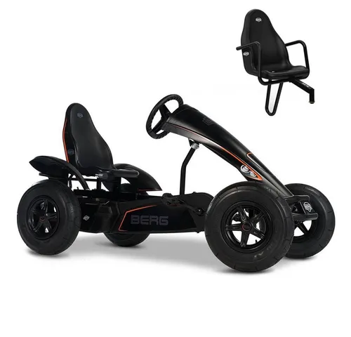 Berg Go-Kart BERG Gokart XL Black Edition BFR-3 - Go-Kart für Kinder ab 5 Jahren mit Dreigangschaltung und verstellbarem Sitz. Robust und stabil für sicheres Fahren, auch auf unebenem Gelände.
