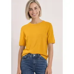 STREET ONE Kurzarmpullover in Saffron Yellow