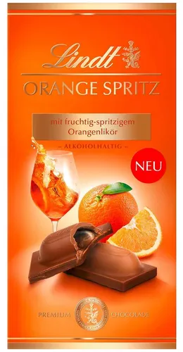 Lindt Orange Spritz Vollmilchschokolade 100g – spritzig-fruchtiger Genuss