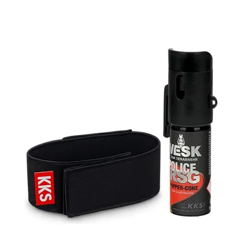 Pfefferspray 15ml VESK Police RSG Breitstrahl mit Armband Holster Halterung Klettverschluss