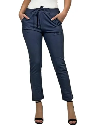 Mississhop 354 Jogginghose Damen Baumwolle | Sportliche Slim Fit Sweatpants - Sport-Jogginghosen für Damen aus 95% Baumwolle, atmungsaktiv und bequem. Ideal für Sport, Freizeit oder elegante Looks.