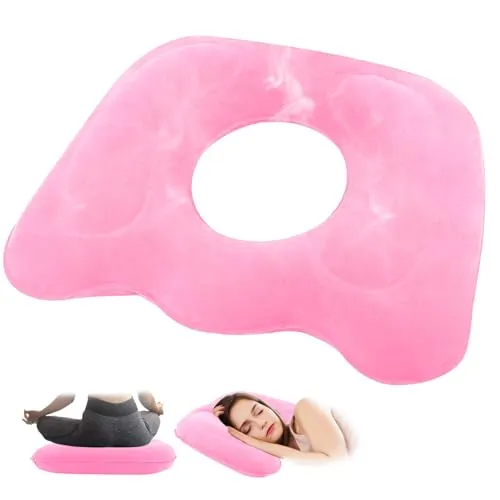 Sitzkissen Orthopädisch,Aufblasbares Orthopädisch Kissen für Langes Sitzen auf Bürostühlen, Ergonomisches Sitzkissen für Bürostuhl Sitzkissen Stuhl Anti Hämorrhoiden, Steißbeinkissen (Rosa)