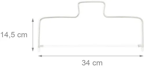 Relaxdays Tortenschneider Edelstahl, 2 Drähte, höhenverstellbar