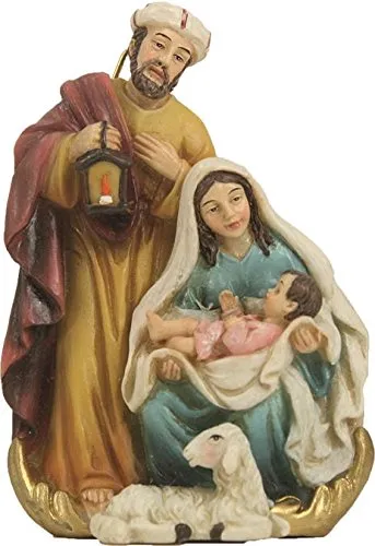 Dekop Krippenfiguren, Hlg. Familie Krippenblock mit Hänger Höhe 10cm (44635092028)