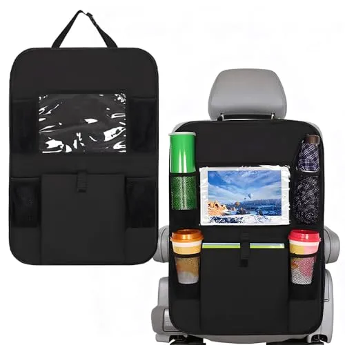 Stück Rückenlehnenschutz Auto Autositz Schutz Rückseite Kinder Autositz Organizer für bis zu 11-Zoll Tablet, 8 Taschen, Kinderspielzeug-Aufbewahrung, wasserdichter Rücksitzschutz für Kinder(61×41cm) 2