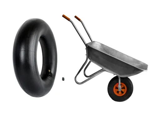 Schlauch für Schubkarre 400 x 100/4.00-8 Zoll - Ersatzschlauch für Schubkarren mit Autoventil, einfache Montage und strapazierfähiges Material. Ideal für Gartenprojekte und vielseitig einsetzbar.