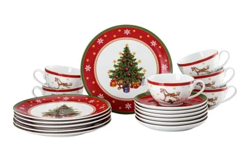 Hutschenreuther Happy Wintertime Kaffeeset Kombi 18tlg - stilvolles Kaffeeservice für festliche Anlässe, perfekt für Winterfeiern und gemütliche Runden