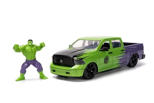 Jada Marvel Hulk 2014 Ram 1500 1:24 - Modellauto im Maßstab 1:24, detailgetreue Nachbildung des Hulk-Designs, ideal für Sammler und Marvel-Fans.