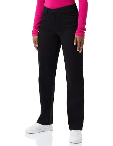 ICHI IHTWIGGY Damen Jeans Denim Hose Baumwollmischung Loose fit, Größe:W33/32, Farbe:Black (194008)
