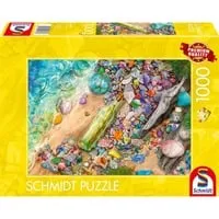 Schmidt Spiele 59769 Leuchtendes Strandgut - 1000 Teile Puzzle, hochwertig und farbenfroh für Stunden voller Rätselspaß