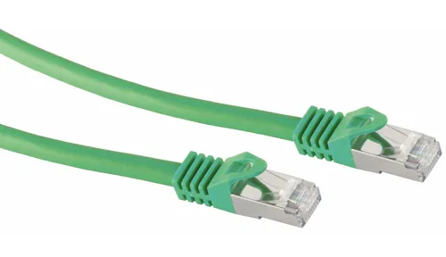RJ45 Patchkabel S/FTP (PIMF), m. CAT.7 Rohkabel, 2 m, grün