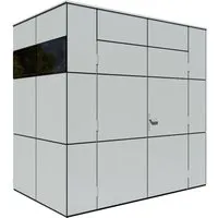 Gartenhaus Bertilo Trespa HPL Design Mini 231 x 165 cm - Modernes Gartenhaus mit Flachdach und elegantem HPL-Design, ideal für die Aufbewahrung von Gartengeräten und Zubehör.