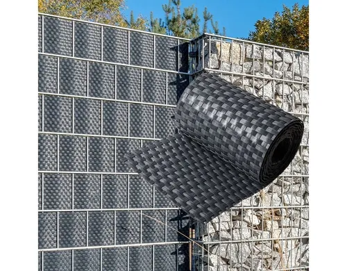 NYVI Sichtschutzstreifen Sichtschutzstreifen Privafence 255x19 cm für Zaun, (1-St), Polyrattan 3D Optik, Wetterfest, Reißfest