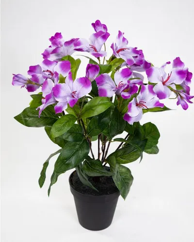 Kunstblume Hibiskus 40cm im Topf ZF Kunstpflanzen Blumen künstlicher Eibisch Hibiskus, Seidenblumen Roß, Höhe 40 cm, Helllila