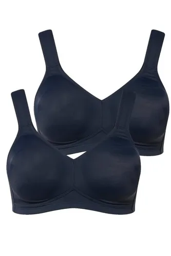 Ulla Popken Damen Mikrofaser-BH 2er Pack in blau von Ulla Popken