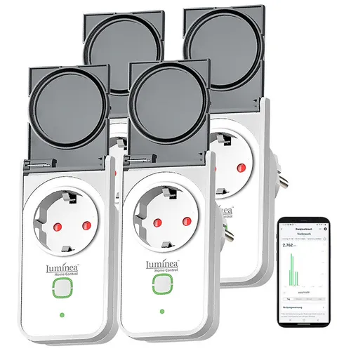 4er Outdoor-WLAN-Steckdose, Energiekostenmesser, App, Matter