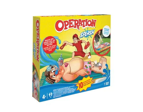 Hasbro Operation Splash Game - Spritziger Familienspaß im Garten - Sprinkler-Spiel für die ganze Familie: Rettet Cavity Sam in nur 25 Sekunden, während ihr durch den Sprühnebel rennt! Perfekt für heiße Sommertage und verbessert Timing und Koordination.