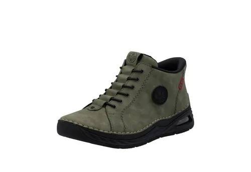 Rieker Damen Stiefelette 44550 - Schlupfschuh mit Riricon Air Sohle in Grün - Stiefel mit rutschfester Riricon Air Sohle für optimalen Komfort und müheloses An- und Ausziehen. Ideal für Büro und Freizeit!