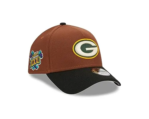New Era Green Bay Packers NFL Harvest Superbowl XXXI 9Forty A-Frame Snapback Cap - Einheitsgröße - Stylische Green Bay Packers 9Forty A-Frame Cap von New Era | Mit hochwertigem Material für hohen Tragekomfort | Einheitsgröße, ideal für jeden NFL-Fan | Offizielles Lizenzprodukt der NFL mit gesticktem Teamlogo