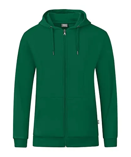 JAKO Kapuzenjacke Organic - Nachhaltige Herrenjacke in Grün, Größe M - Funktionsjacken aus 100% Bio-Baumwolle, weich angeraut für hohen Tragekomfort, ideal für Beruf und Freizeit.