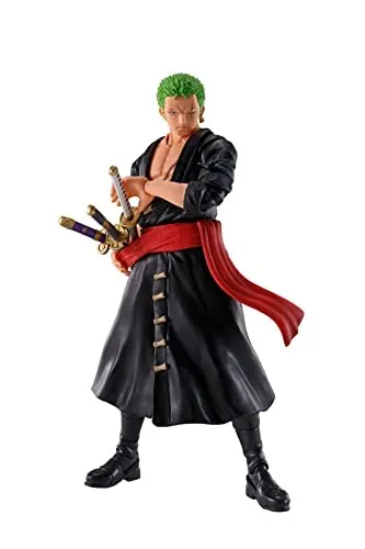 One Piece S.H. Figuarts Actionfigur Lorenor Zorro 15 cm - Spielfigur von Roronoa Zoro aus 'One Piece', voll beweglich mit Zubehör, ideal für Sammler und Fans der Serie.