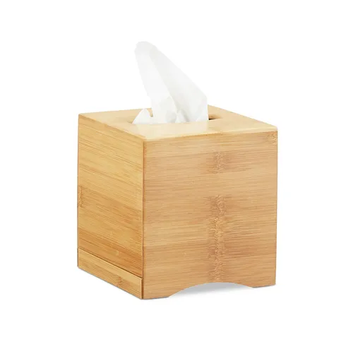 Kosmetiktücherbox quadratisch Taschentuchspender Tissuebox Holz leicht 10 x 4 cm