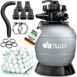 tillvex® Sandfilter Pool ohne Pumpe – 800g Filterbälle für Pools bis 35m³