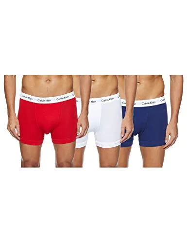 Calvin Klein Herren Boxershorts Low Rise TRUNK, 3er Pack - Retroshorts für Herren, im praktischen 3er Pack mit komfortablem Baumwollstretch und ikonischem Calvin Klein Logo für einen modernen Look.