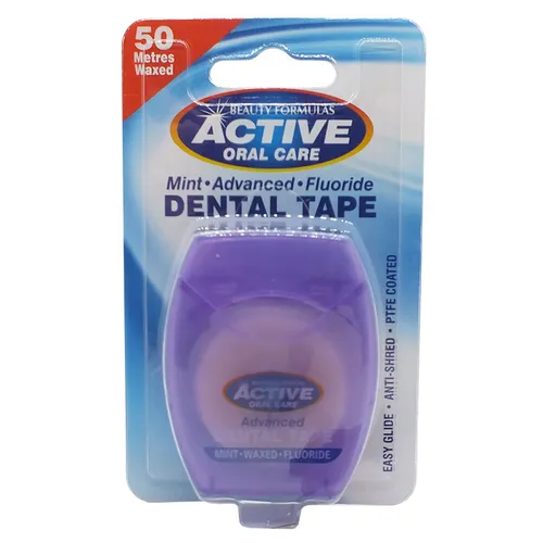 Dental Tape taśma miętowa woskowana z fluorem 50 metrów Active Ora 5012251002042