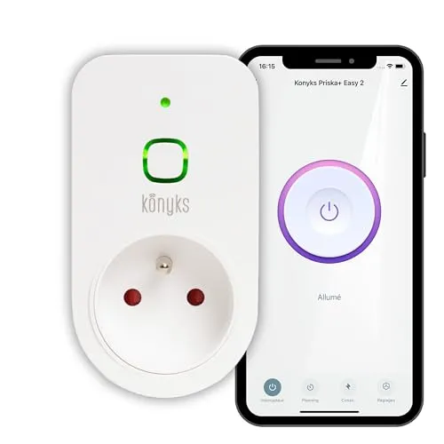Produktbild Konyks Priska+ Easy WiFi+BT 16A Smart Steckdose mit Zähler weiß