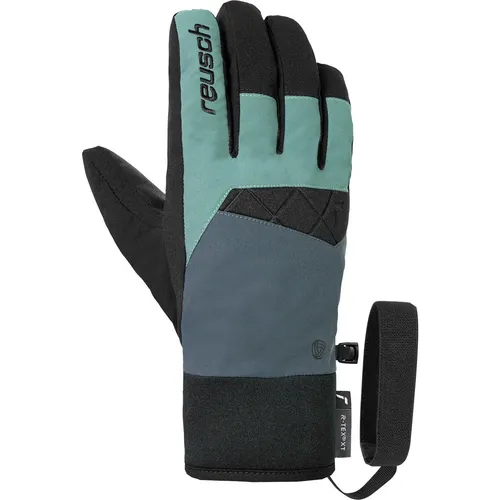Reusch Malone R-tex XT Skihandschuhe - schwarz / india ink / silver pine (7105) 7,5 - Warme Skihandschuhe mit hochwertiger Wollisolierung für optimale Wärme und Komfort, ideal für stilbewusste Skifahrer.