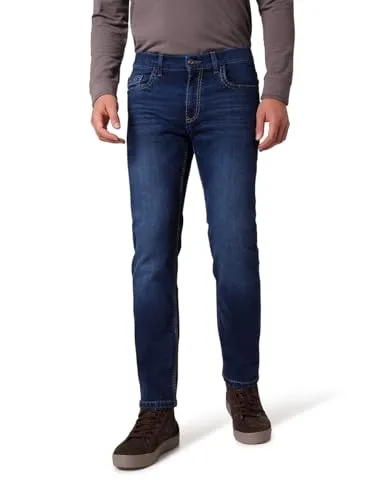 PIONEER AUTHENTIC JEANS Herren Jeans Rando | Männer Hose | Regular Fit | Dark Blue Denim/Washed Washed | Blue/Black Used Whisker 6753 6805 | 40 32