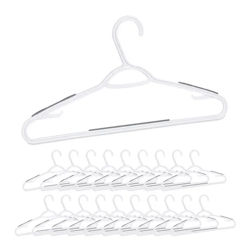 Kleiderbügel Antirutsch Bügel Kunststoff Hänger 20 Stück Weiß Kleiderbügel Set