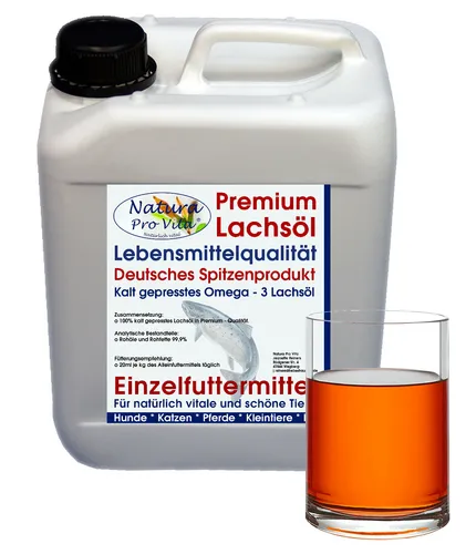 Lachsöl Hund Lebensmittelqualität Naturprodukt besonders rein Natura Pro Vita 5L