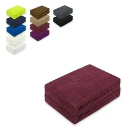 EXKLUSIV HEIMTEXTIL Frottee Spannbettlaken Doppelpack Rundumgummizug 60 - 70 x 140 cm Bordeaux