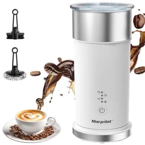 Morpilot Elektrischer Milchaufschäumer 4-in-1, 240ml, 400W für Heißen & Kalten Milchschaum