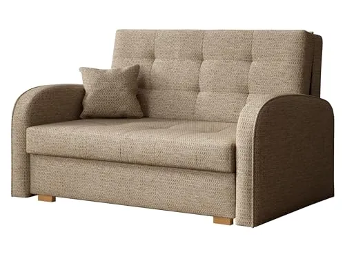 Mirjan24 Schlafsofa Viva Gold II - 2-Sitzer mit Bettkasten - Stylisches Schlafsofa mit Schlaffunktion und Bettkasten, ideal für kleine Räume. Inklusive Kissen und in verschiedenen Farben erhältlich.