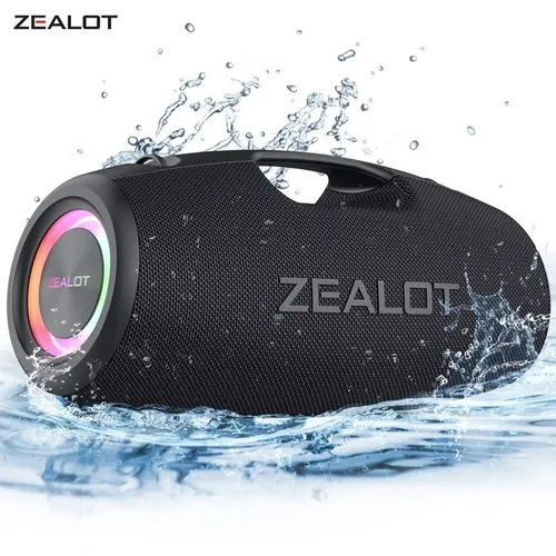 Zealot S78 Bluetooth Lautsprecher 120W Bass - Audio-Docks & Mini-Lautsprecher mit 24000mAh Akku für bis zu 20 Stunden Spielzeit und IPX6 Wasserfestigkeit – ideal für Outdoor-Einsätze.