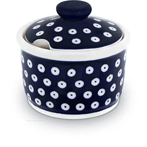 Original Bunzlauer Zuckerdose, Keramik, 0,4 Liter, Dekor 42